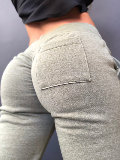Scrunch Booty Joggers in Dusty Army Green - ABS2B FITNESS APPAREL