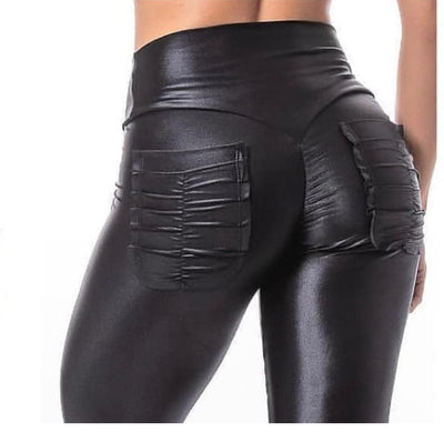 Incandescent Leather Pum Pum Pockets (Limited edition) - ABS2B FITNESS APPAREL
