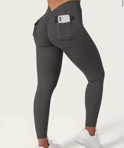 Zero Camel V Back Pockets Leggings - ABS2B FITNESS APPAREL