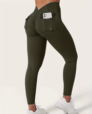 Zero Camel V Back Pockets Leggings - ABS2B FITNESS APPAREL