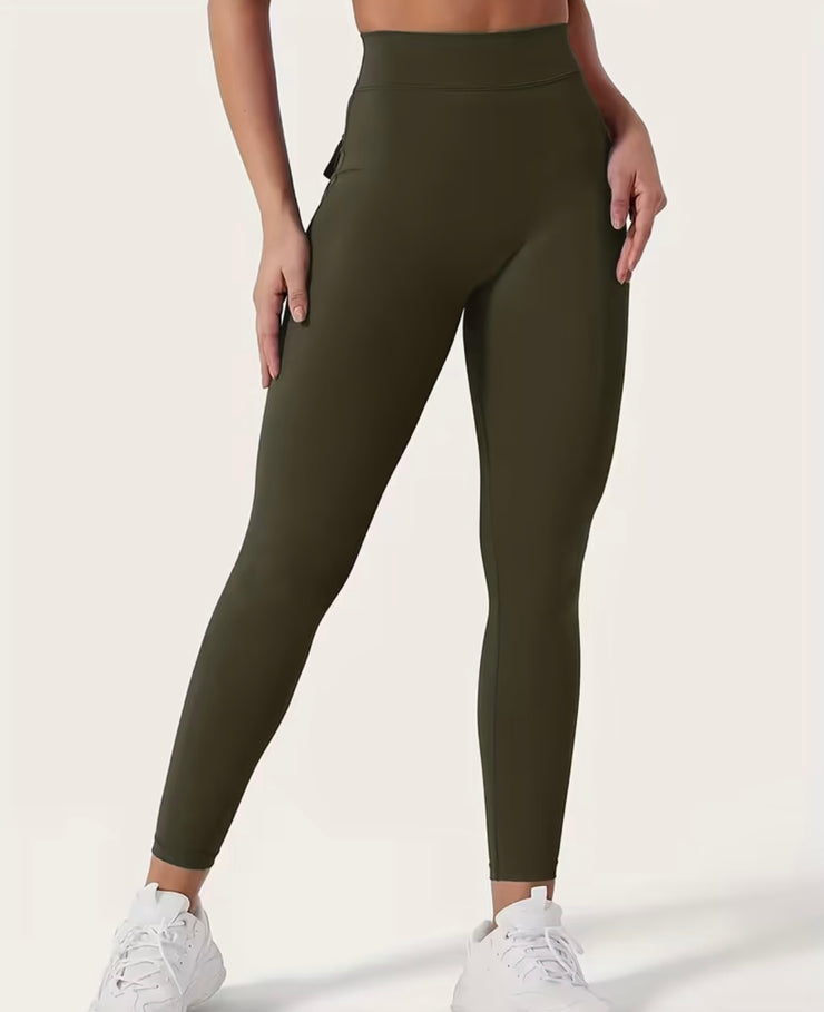 Zero Camel V Back Pockets Leggings - ABS2B FITNESS APPAREL