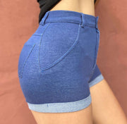 Denim fit scrunch booty shorts